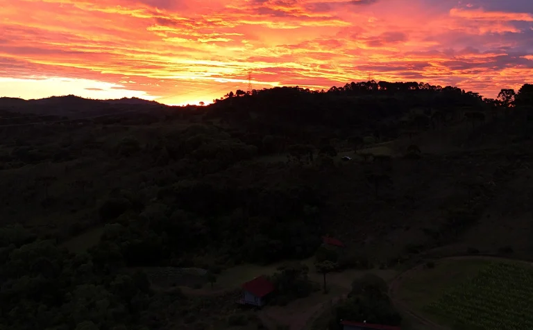 Pôr do sol na pousada